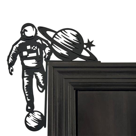 Astronaut Door Frame Topper Space Explorer Sci-Fi Decor Cosmic Gamer Room Accent - Picture 1 of 3